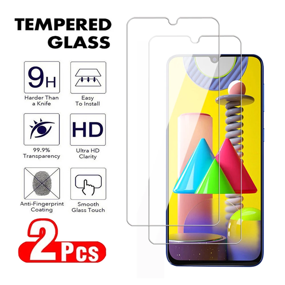 2Pcs 9D Tempered Glass For Samsung Galaxy M31 M32 M33 M34 M42 M51 M52 M53 M54 M62 4G 5G Screen Protector Samsung M31S glass Film