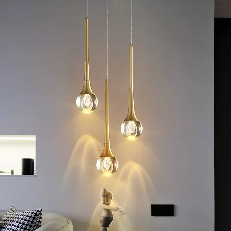 Nordic LED Copper Suspension Lamp Modern Home Bedroom Bedside Lamp Pendent Lamp Creative Luxury Personality Chandelier lights