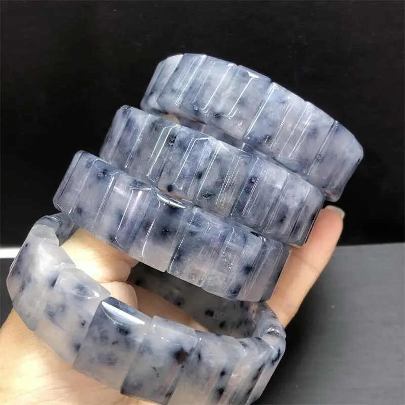 Natural Blue Rabbit Hair Quartz Bracelet Healing Reiki Crystal Man Woman Fengshui Jewelry Birthday Gift 1pcs 19x11MM