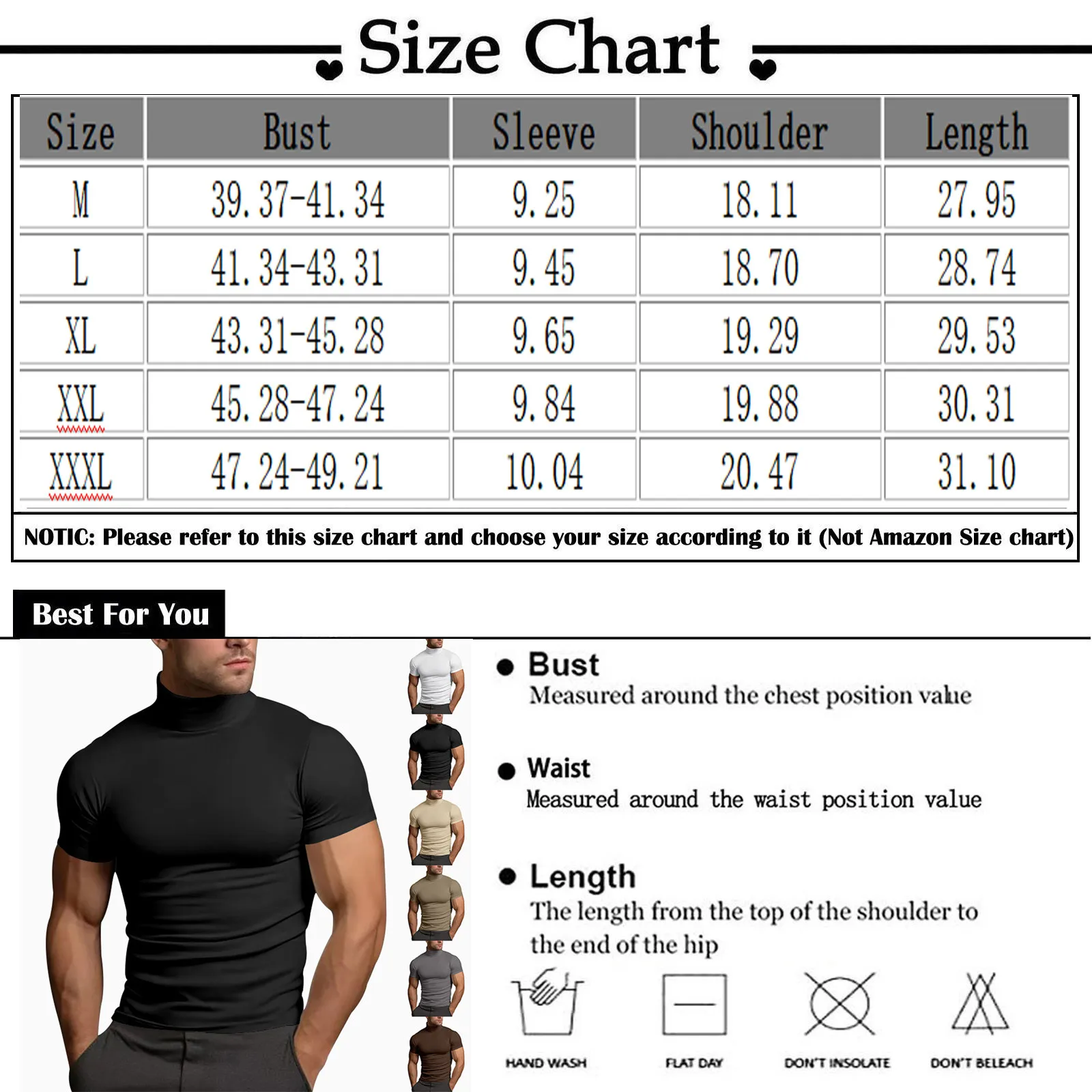 Summer Solid Color T-Shirts For Men Causal Short-Sleeved Fashion Bottoming Shirt New Tight Turtleneck Sport Fitness T-Shirt