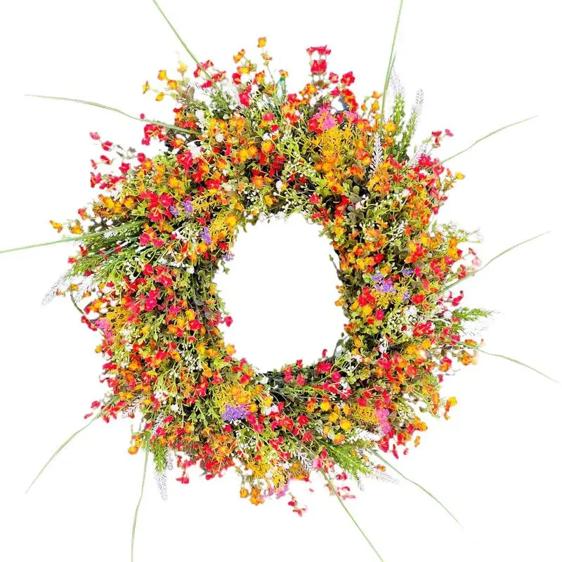 Spring Floral Wreath Buttercups And Eucalyptus Greens Wreath Fake Flower Spring/Summer Decor Buttercups And Eucalyptus Greens