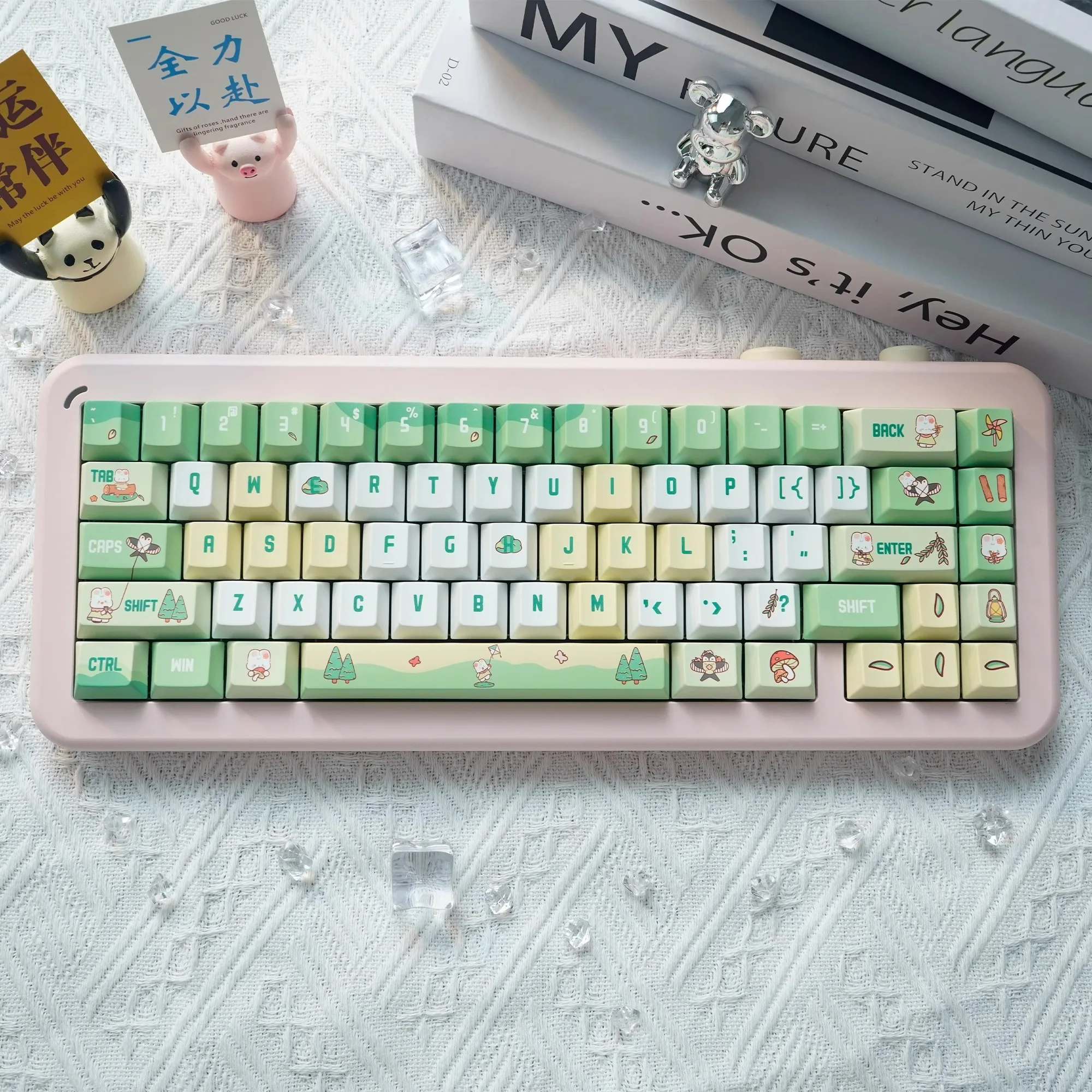 Camping together theme Keycaps PBT Thermal Sublimation Cherry High Cute keycaps Customized keyboard Keycaps