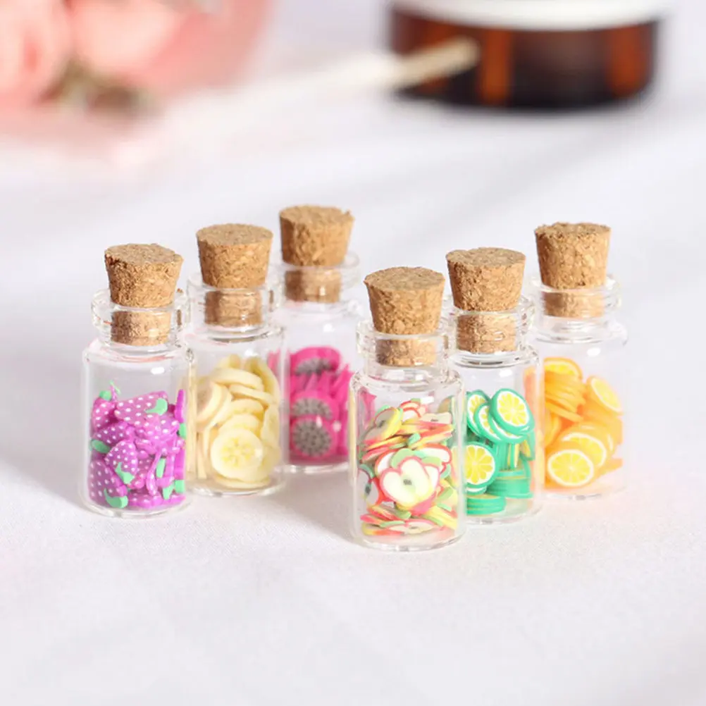 

20Pcs Miniature Fruit Jar High Quality Glass Micro Landscape Props Mini House Decoration Food Playing Accessories