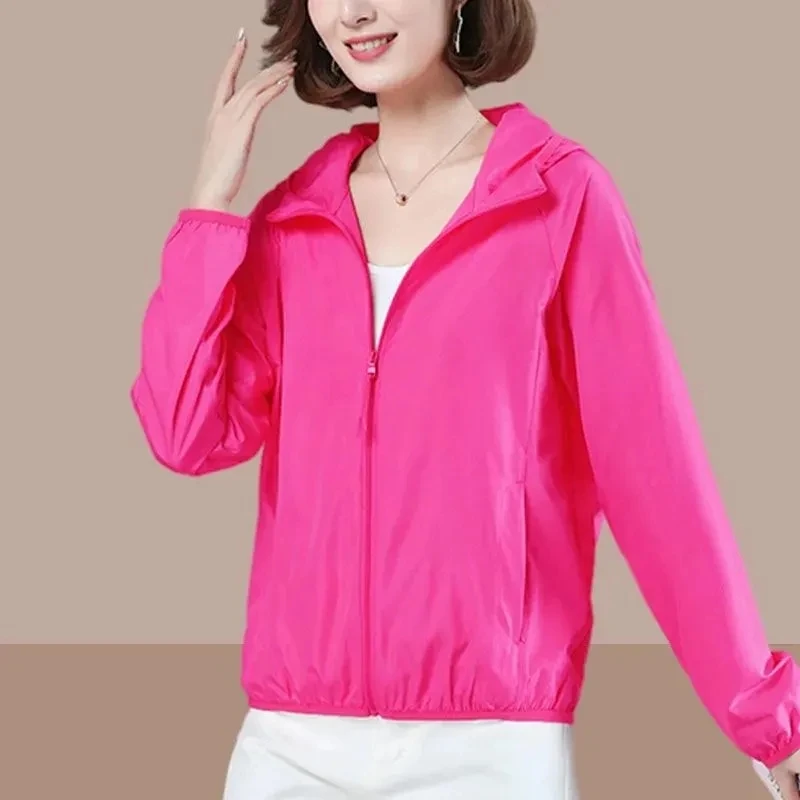 Ropa de protección solar para mujer, abrigo fino de verano, Chaqueta corta holgada, informal, transpirable, exterior, 4XL, novedad de 2023