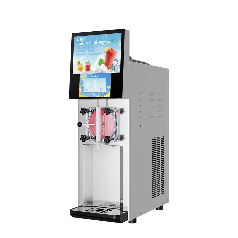 Portable Commercial 8L Twin Flavor Frozen Beverage Cocktail Freezer Slush Machine Double Cooling Systems Independent Control