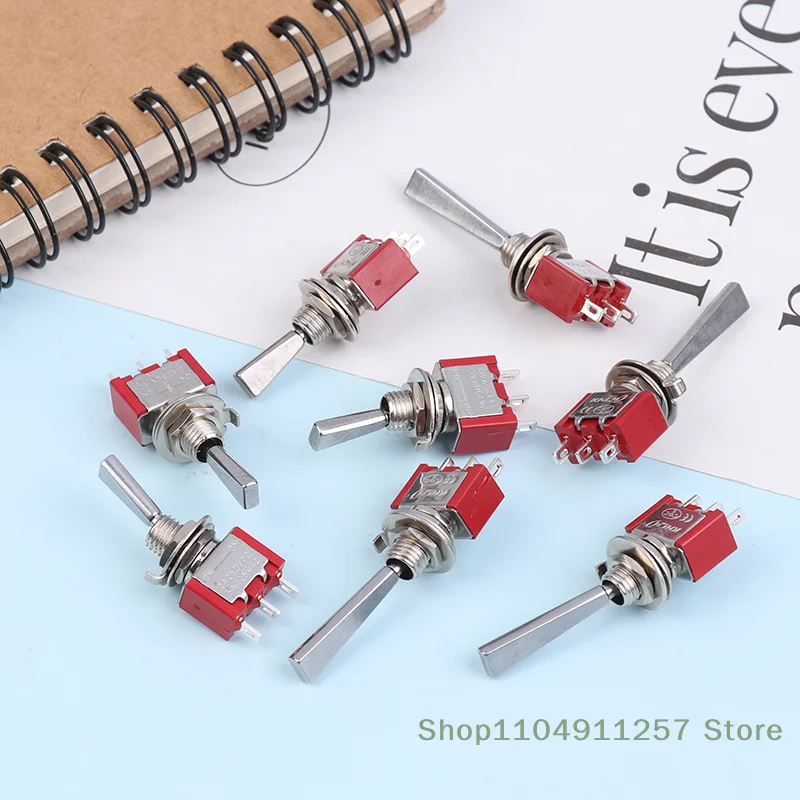 تبديل التبديل 3Pin 3/2 موقف الذاتي قفل/إعادة ضبط الذاتي على إيقاف تشغيل DPDT SPST DPST 5A 125VAC 2A 250VAC مقبض مسطح الإغلاق
