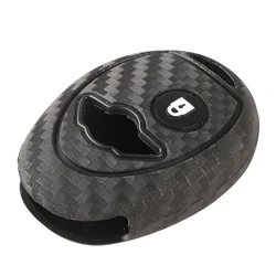 Jingyuqin-funda de silicona de carbono para llave de coche, Protector de 1 botón Fob para BMW Mini One Cooper R50 R53