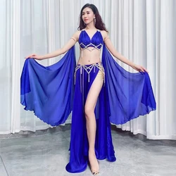 Belly Dance Performance Costumes Set Cusomized Female Oriental Dance Clothing Hand Made Bra+long Skirt 2pcs Bellydancing Suits