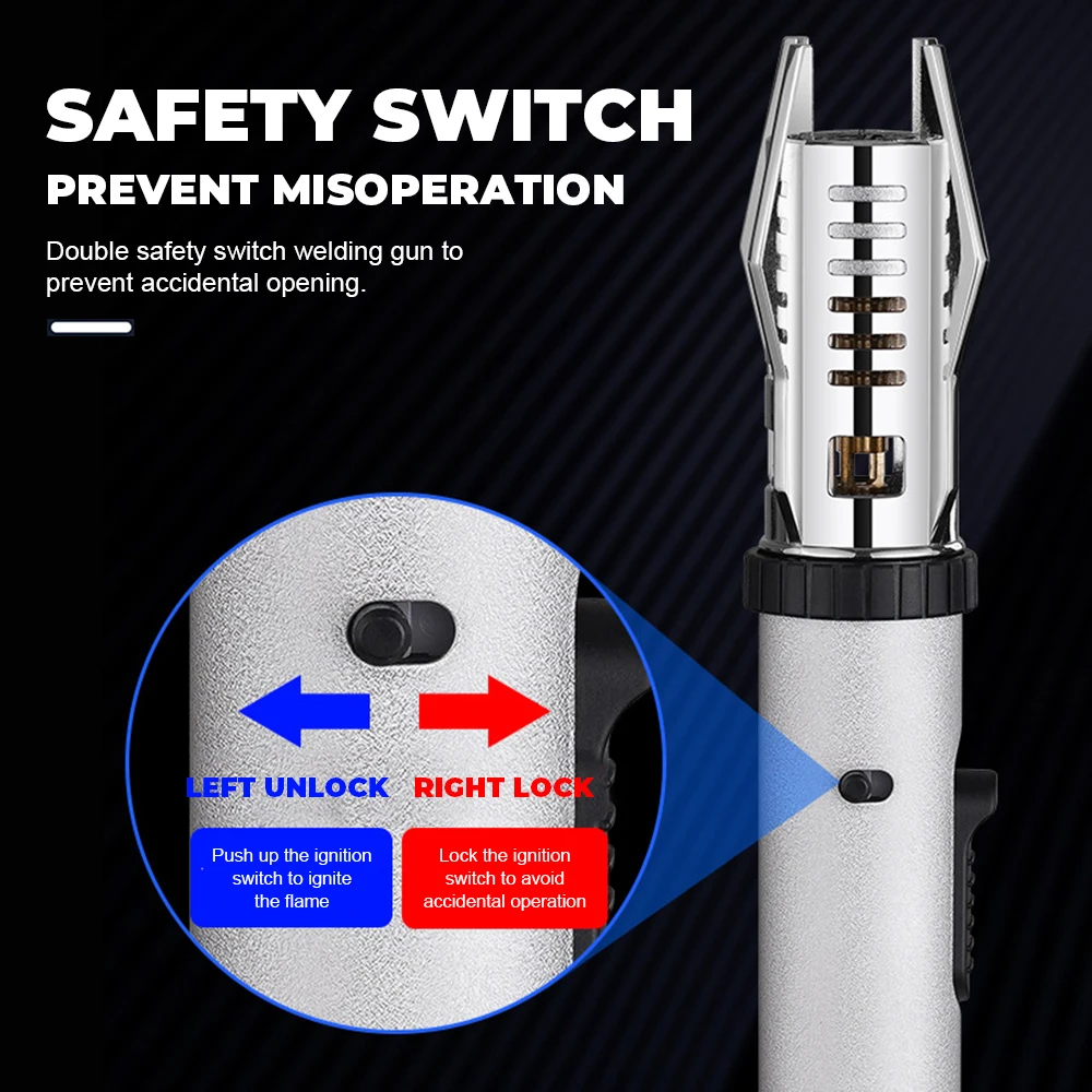 Picture 6: Windproof Direct Impact High-temperature Resistant Welding Torch Gas Lighter 360-degree Inverted Ignition BBQ Cigar Accessories