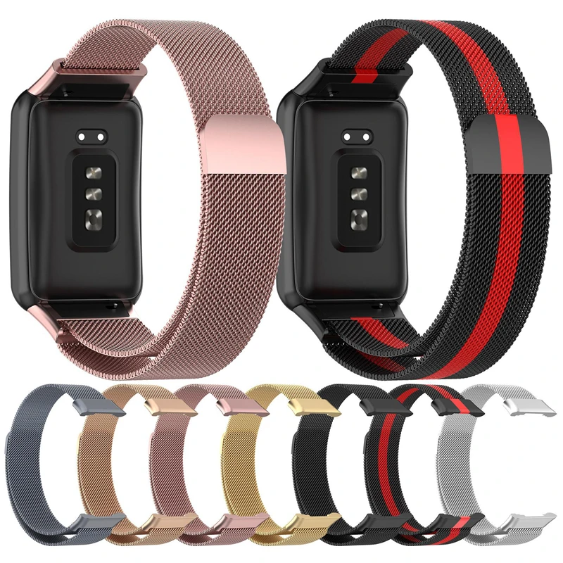 For OPPO Watch Free Stainless Steel Strap Magnetic Loop Bracelet Metal Band For OPPO Watch Free NFC Men Women Wristband Correa