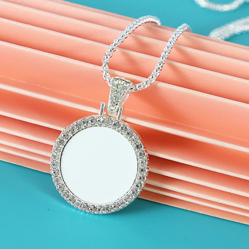 

Sublimation Necklace Blanks Large Diy Pendant Charms Heat Transfer Printing Alloy Jewelry Making Accessory For Necklaces