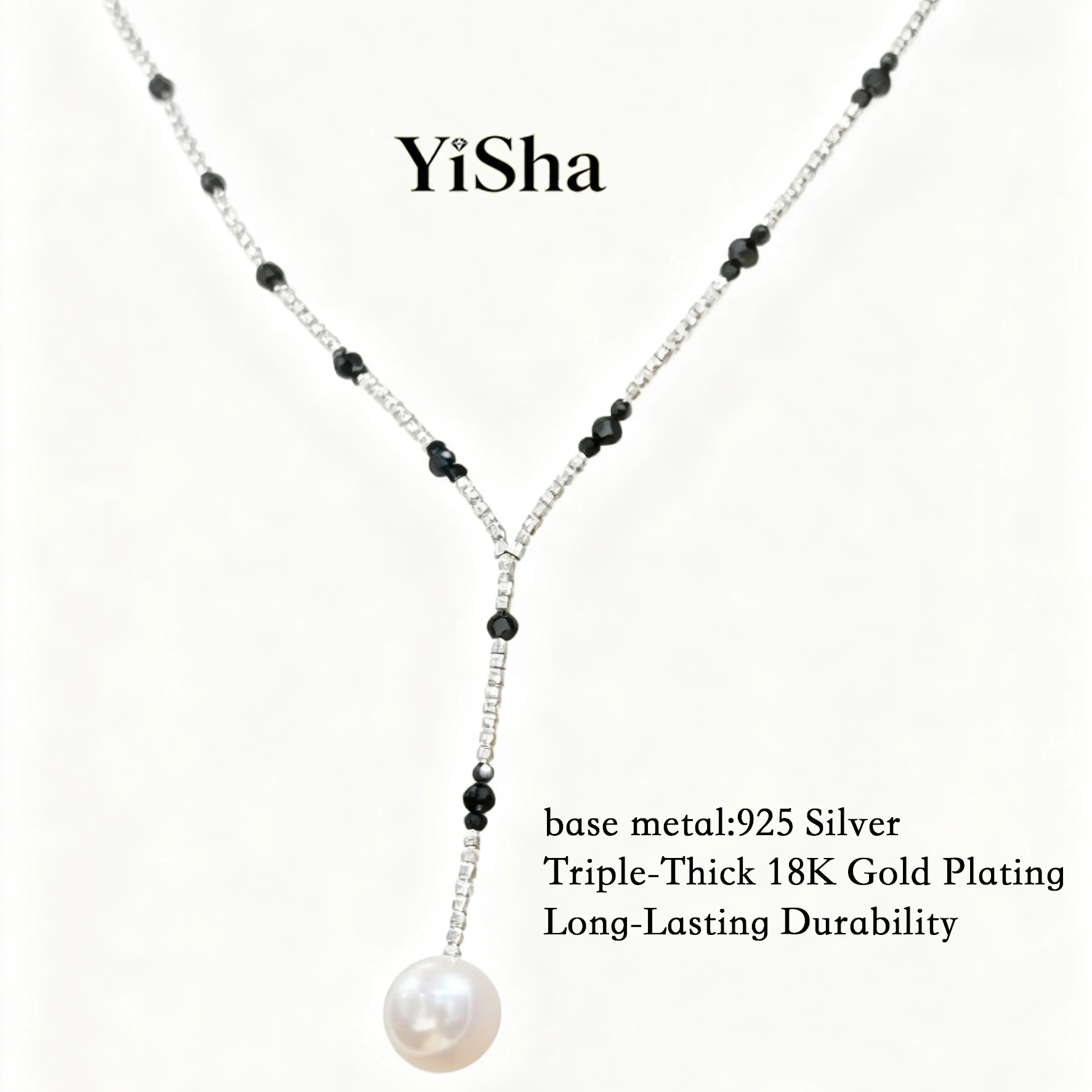 

Triple Thick Rhodium Plated 925 Sterling Silver with Y - Chain Necklace: Timeless Elegance Meets Modern Style