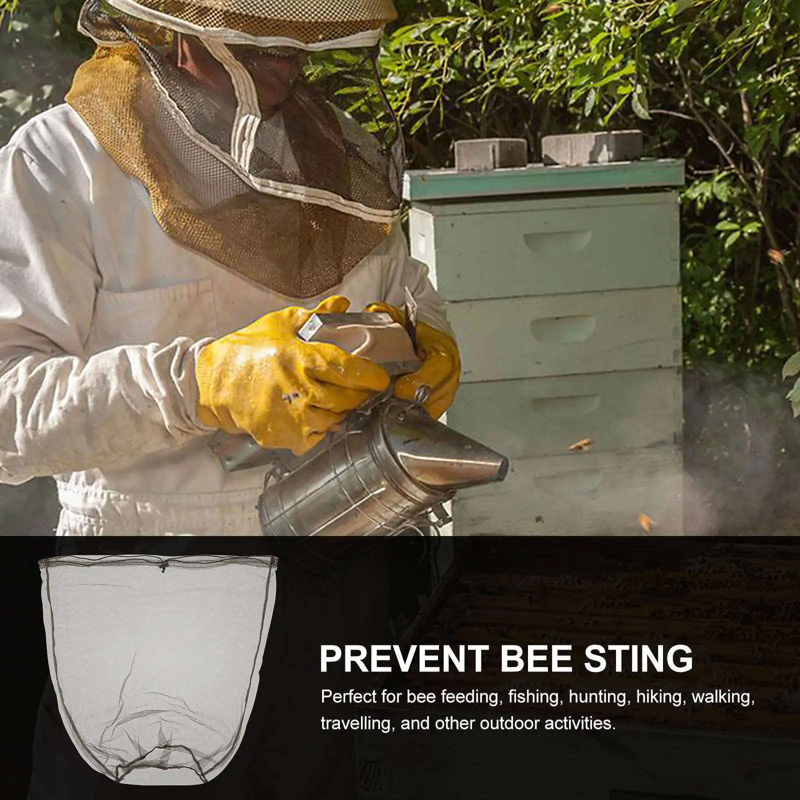 

2Pcs Mosquito Resistant Hats Elastic Band Breathable Mesh Caps Outdoor Insect Repellent Head Protector for Fishing Hiking