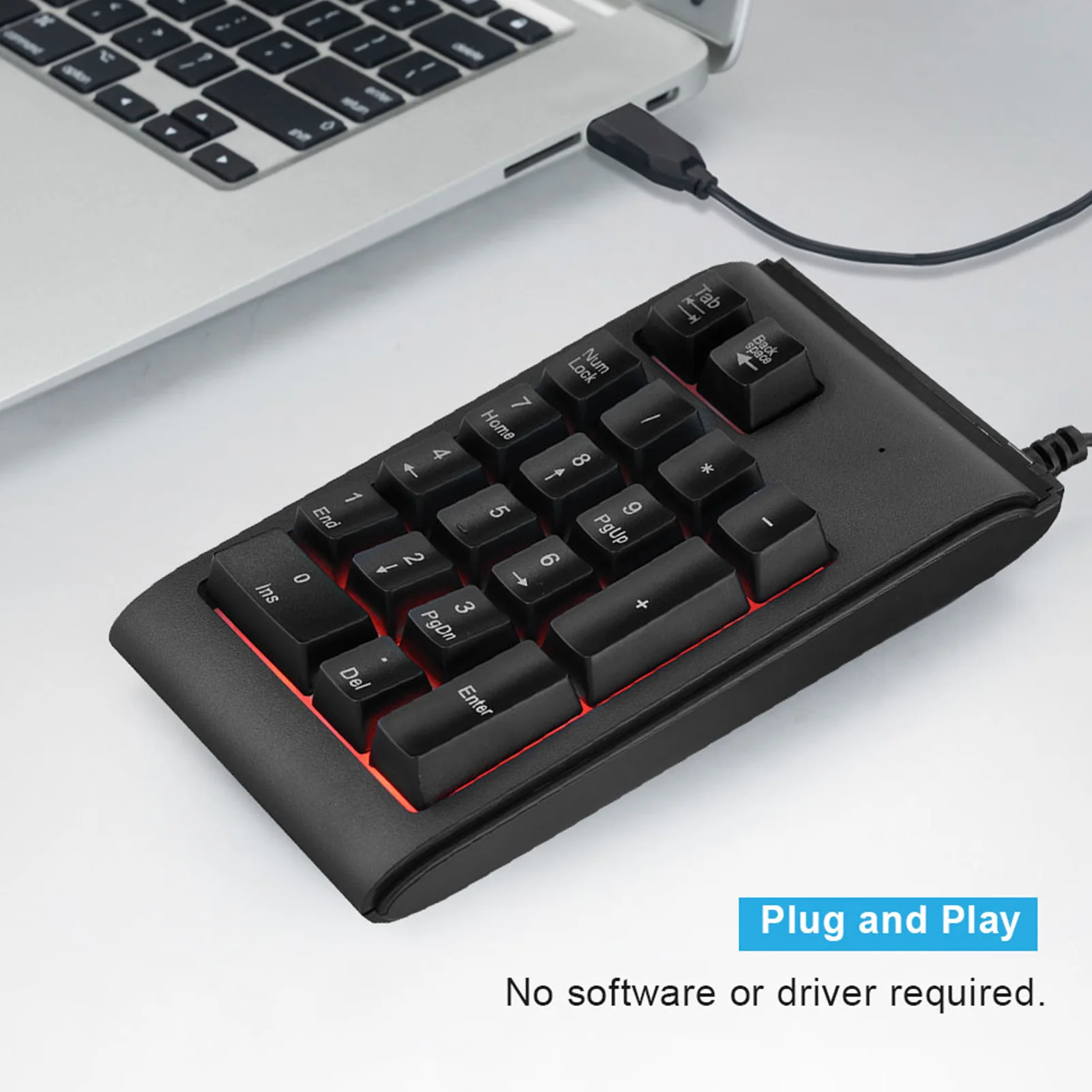 Mini Keypad Numeric Keypad 19-key 3-Color USB Numeric Keypad Mechanical Touch Feeling 10 Million Clicks Number Pad USB Numpad