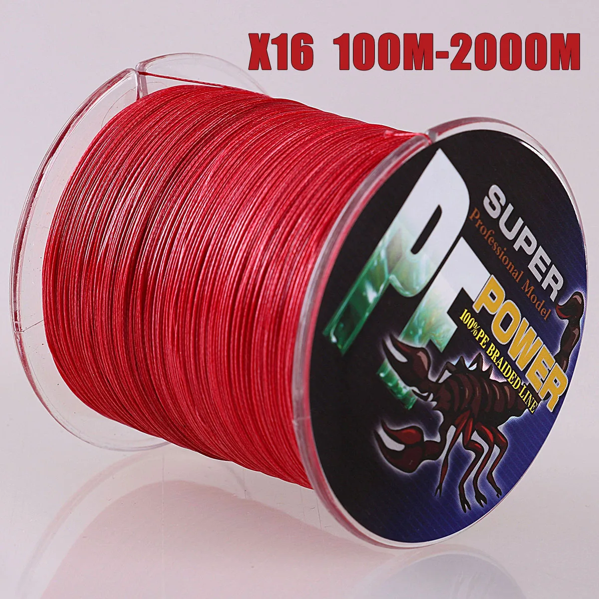 DORISEA 16 Strands 100M - 2000M Hollow Core Extreme Braid Fishing Line 20LBs-500LBs Assist Line Red