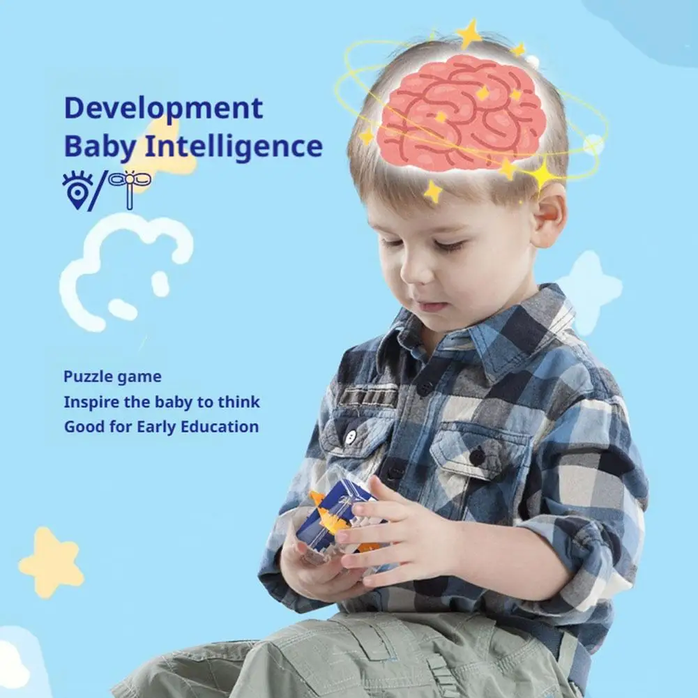 Magiczna Kostka Labirynt 3D, Zabawka Logiczna, Kostka Edukacyjna Rozwijająca Inteligencję dla Dzieci, Przezroczysty Labirynt z Kulą