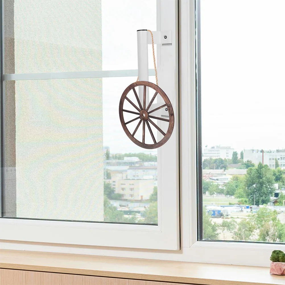 

2pcs Rustic Wooden Wheels Wall Decoration Vintage Home Ornament Western Style Room Hang Decor Garage Bedroom