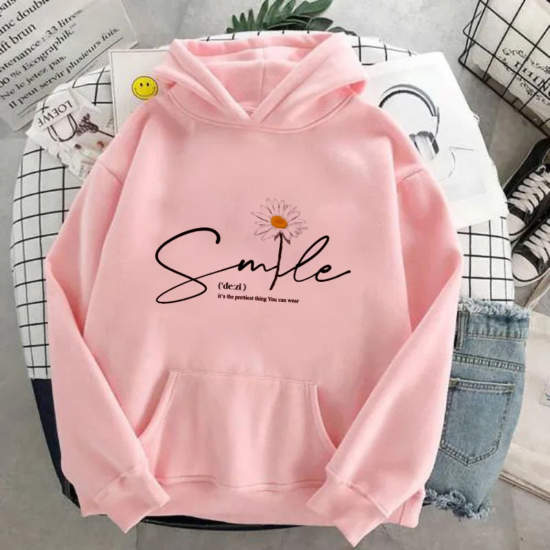 Sudadera con capucha para mujer, ropa con estampado de crisantemo Harajuku, Sudadera con capucha de manga larga, Jersey gráfico, Tops, ropa para mujer