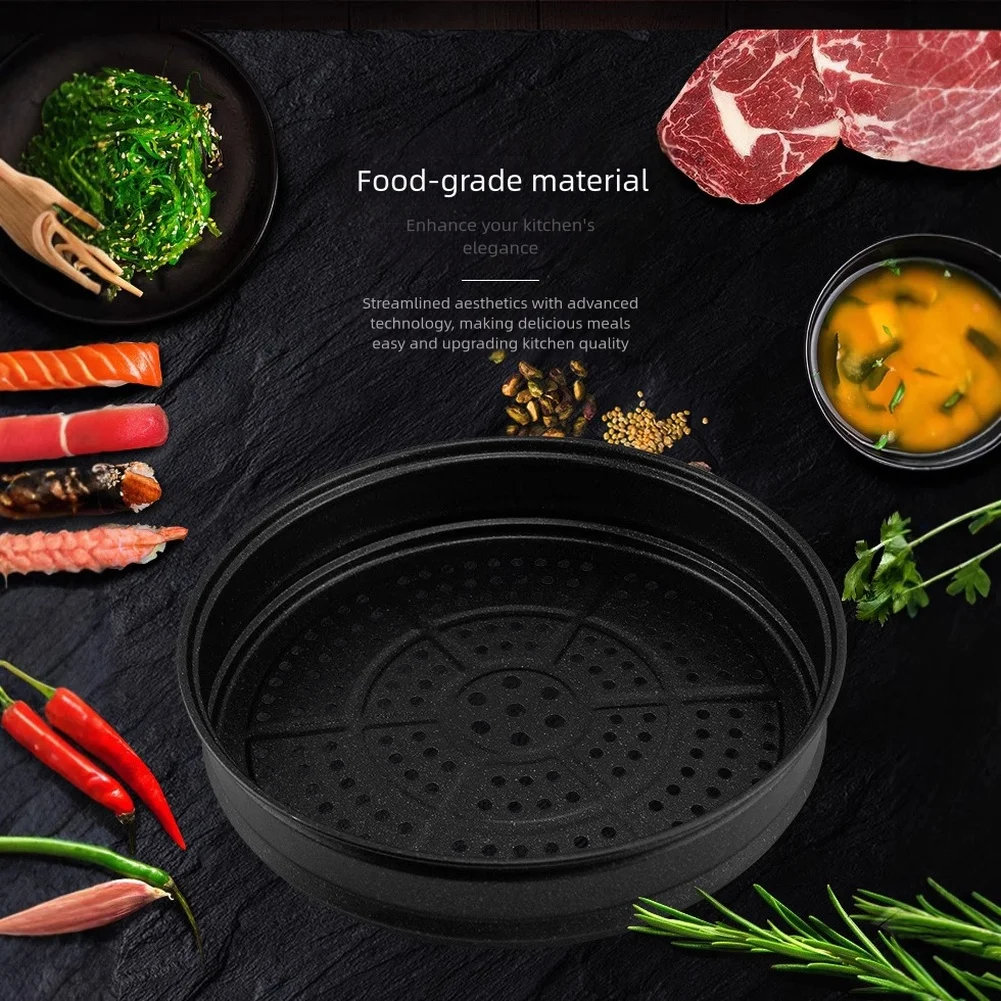 

30/32/28cm Thickened Medicinal Stone Steamer Basket For Dumplings Veggies Fish And Various Dishes Non-stick Steaming Rack New