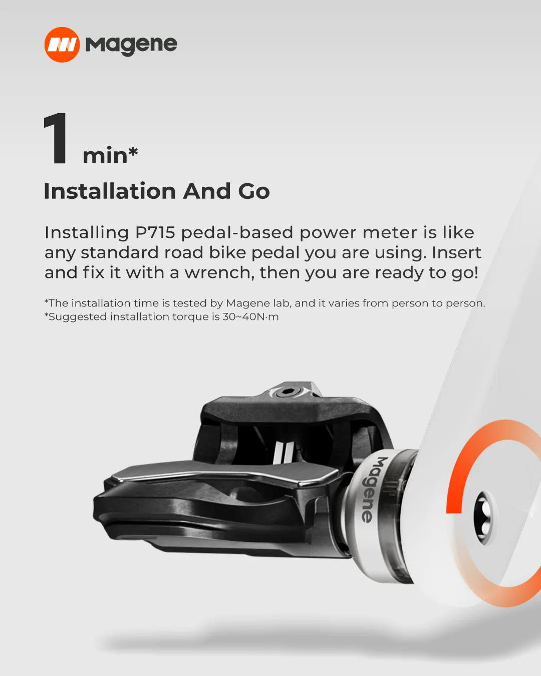 Magene P715 دواسات عداد طاقة الدراجة توازن الإيقاع 1% دقة الطاقة لـ KEO & SPD-SL مقياس الطاقة القائم على دواسة الدراجات #4
