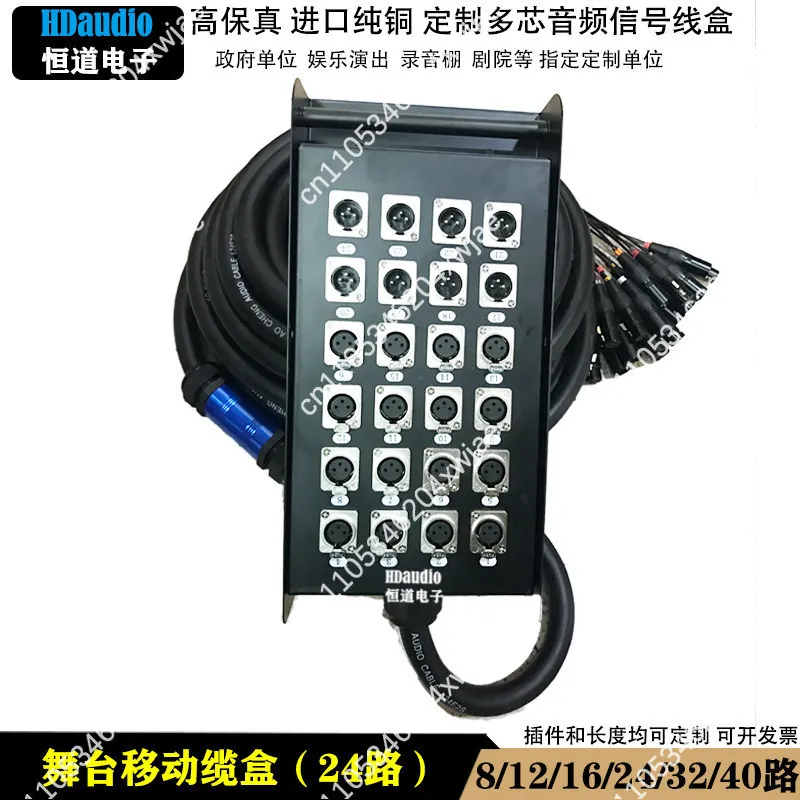 Industrial Grade Signal Cable Box 8 to 24 Channels XLR Patch Bay Easy Mount Durable Design