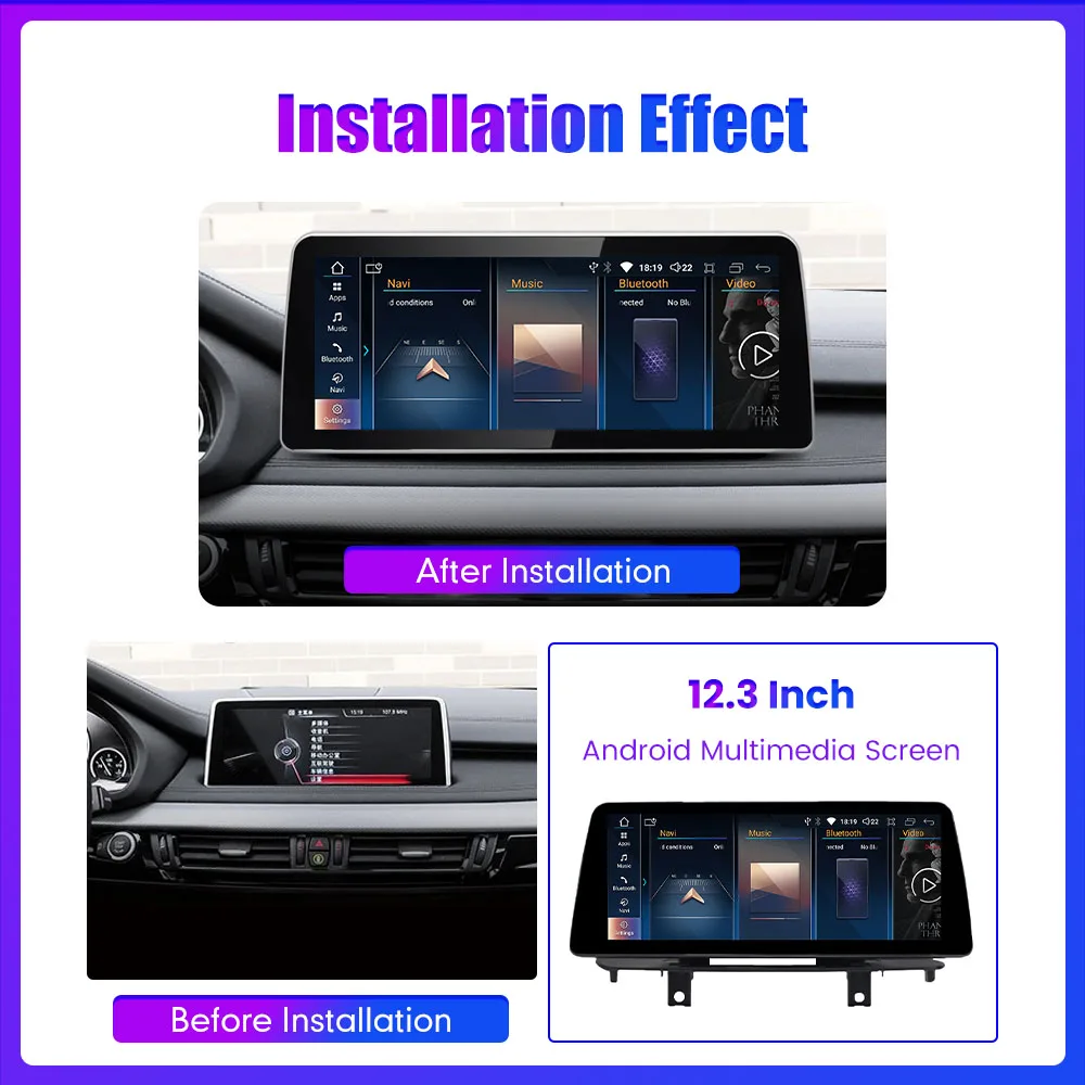 12.3 Inch Android Car Radio For BMW X5 F15 X6 F16 2014-2017 NBT System GPS Navigation Multimedia Player Carplay Android Auto