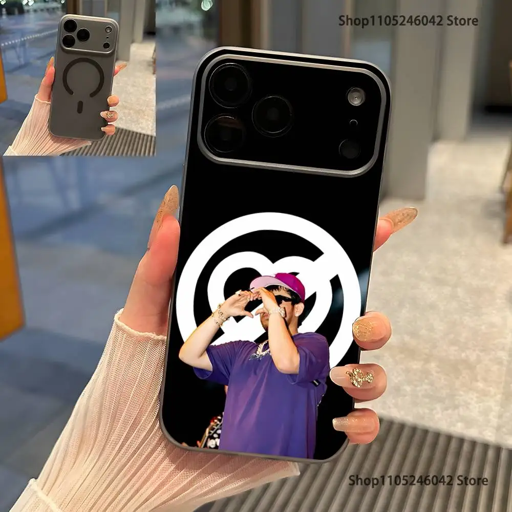 Rapper JOP Fuerza Regida For iPhone 17,16,15,14,13,12,11,Pro,Max,Plus Transparent gray Phone Case Magnetic Wireless Charging