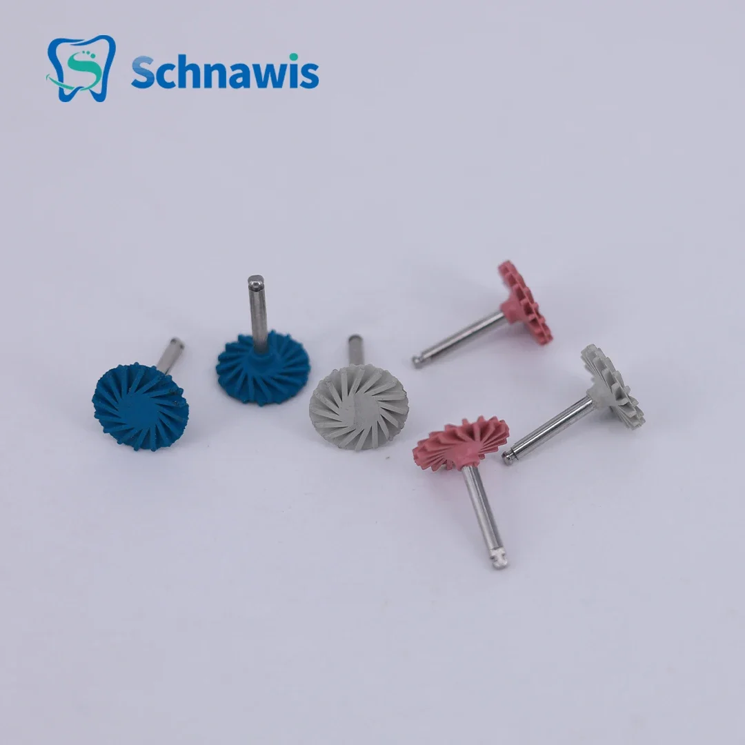 6pcs/box Dental Composite Resin Polishing Disc wheel Kit Brush Burs Silicone with Diamond disc 2 Step Polishing Dentist Tool