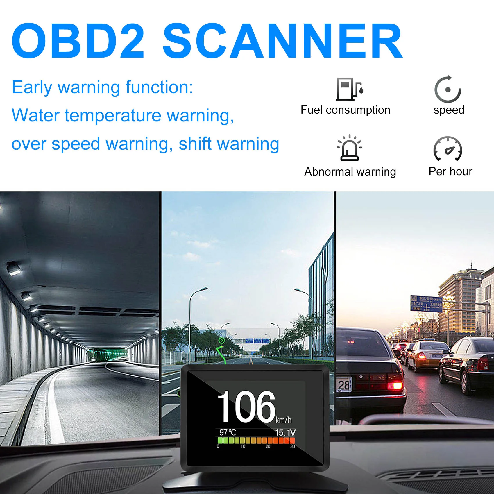 Leading-For Car A203 OBD2 On-Board Computer Car Digital Computer Trip Display Speed Fuel Consumption Gauge OBD2 Scanner
