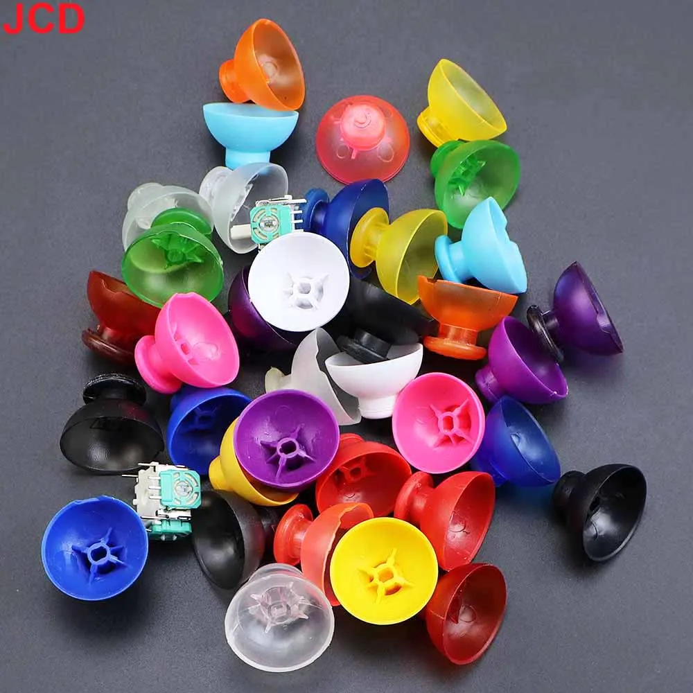 JCD 1set Left And Right 3D Analog Joystick +Thumbcap Buttons For GameCube NGC GC Game Handle Controller Repair Replacement Parts