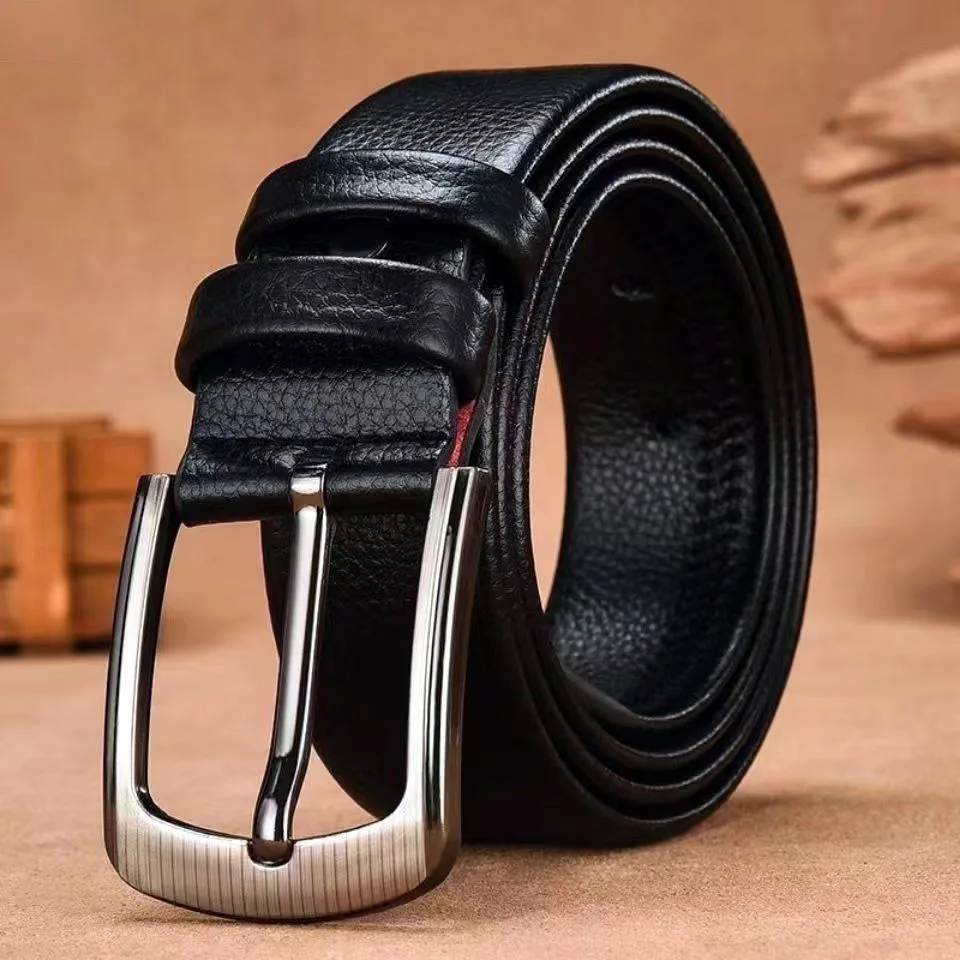 

New Fashion Men's And Women's Needle Buckle Belt With Genuine Leather Korean Edition Business Youth Alloy Buckle Work Pants Belt