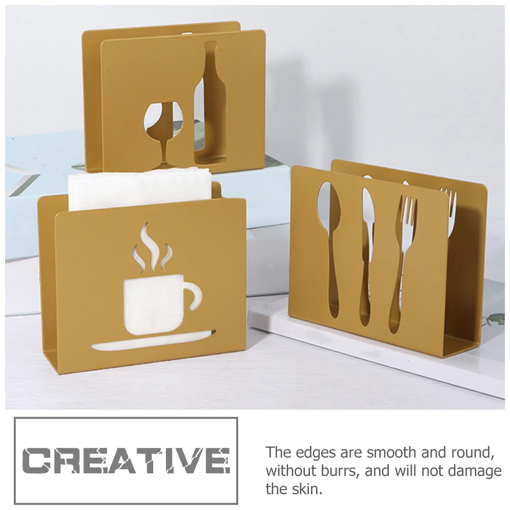 

Декоративный металлический держатель для салфеток, ажурный дизайн, изысканный современный стильный настольный органайзер для дома, отеля, ресторана, вечеринки