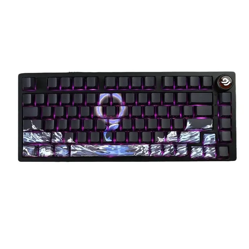 Teclas transparentes gravadas lateralmente originais PBT personalidade criativa sublimação personalizada