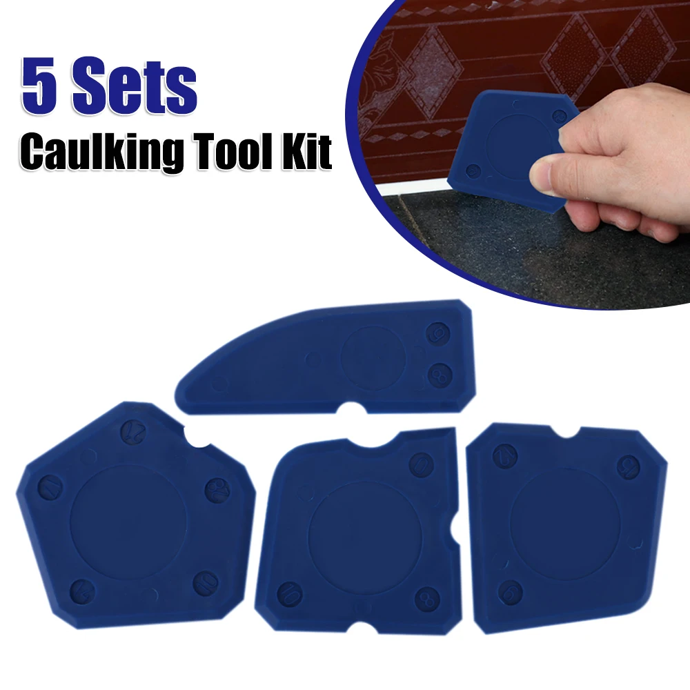 

5sets Grout Removal Tools 4pcs/set Sealant Finishing Tool Kit Blue Plastic Set Sealant Smooth Angle Scraper for Edges/Corners