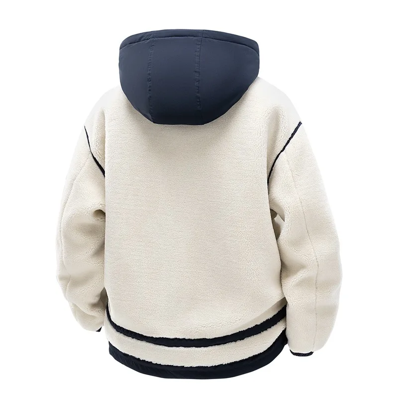 Men's Winter Windproof Fleece Thickened Cotton-Padded Jacket High-Quality Couples Outerwear Cozy Warm Clothing
