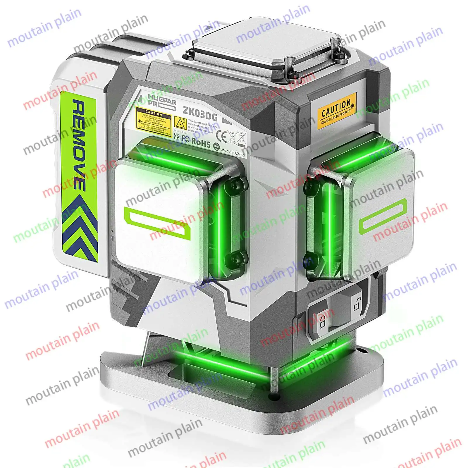 Control Horizontal Vertical Line ZK03DG 3D Green Self-Leveling 12 Lines Laser Level 360 With Rotary Remote