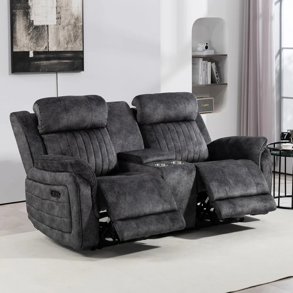 

Zero Gravity Power Reclining Loveseat, Reclining Loveseat with Console, Power Loveseat Recliner with USB & Type-C Ports