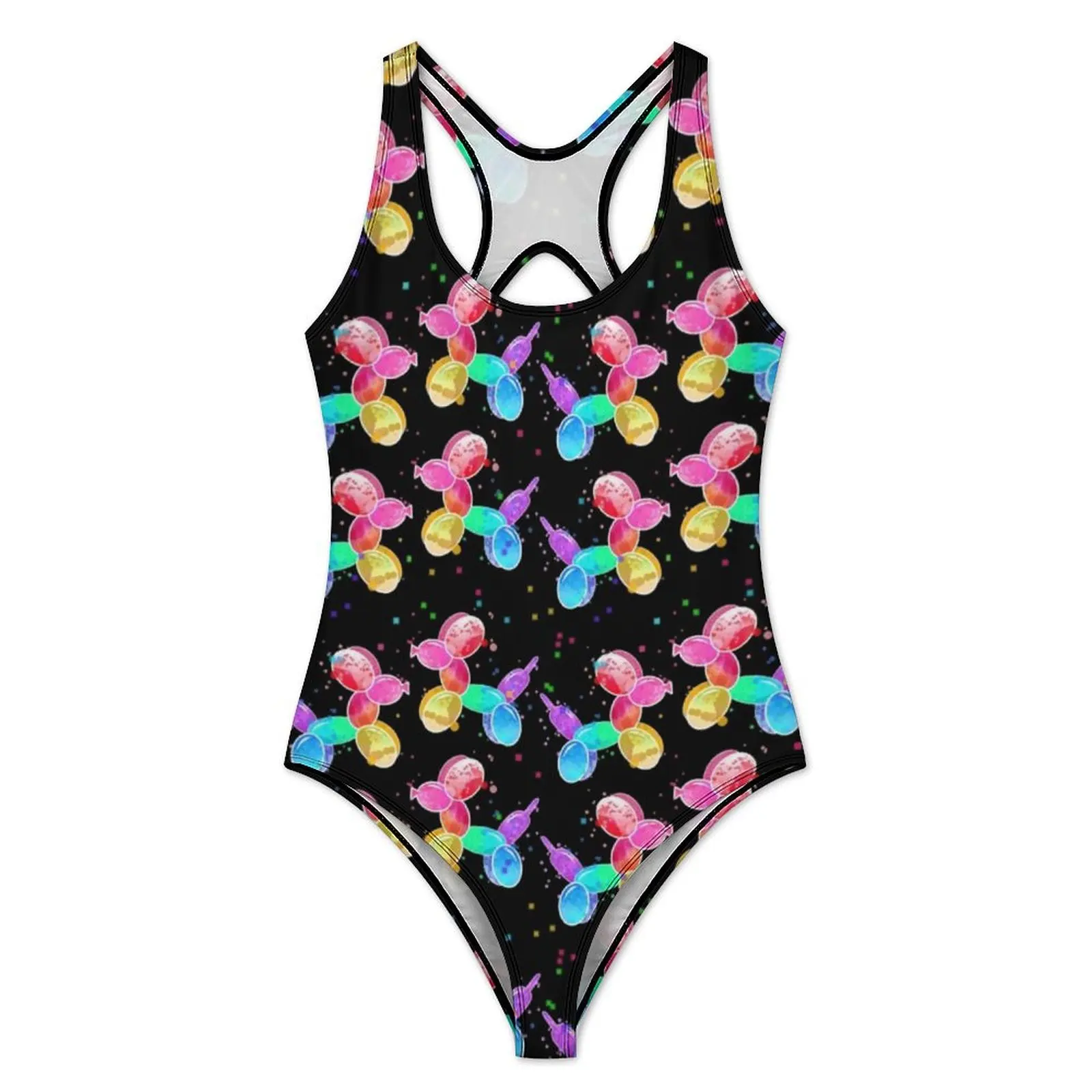 Balloon Dogs Swimsuit Animal Swimwear One Piece Sport Design Bodysuit High Cut Bathing Suits Female Push Up Sexy Beachwear Gift