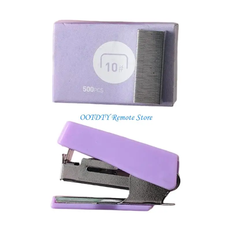 1 Set Plastic Stapler Small Stapler with Staple Desk Stapler Binding Supplies