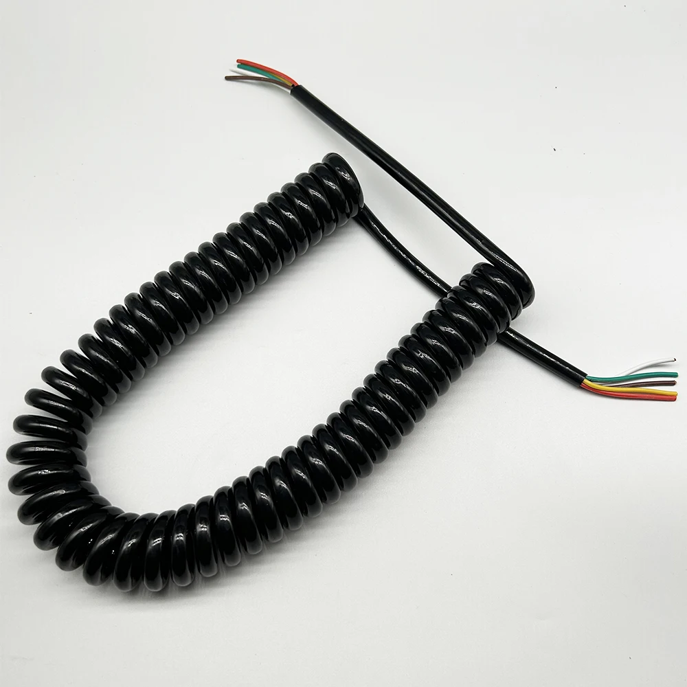 

Spiral Wire Copper Cord Telescopic Cable 7 core Multicore 0.2mm2 Square 7P TPU Electric Cable Spiral length 2m Customize length
