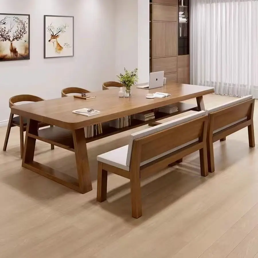 Solid wood desk, living room double study , modern minimalist computer , home calligraphy desk, office desk