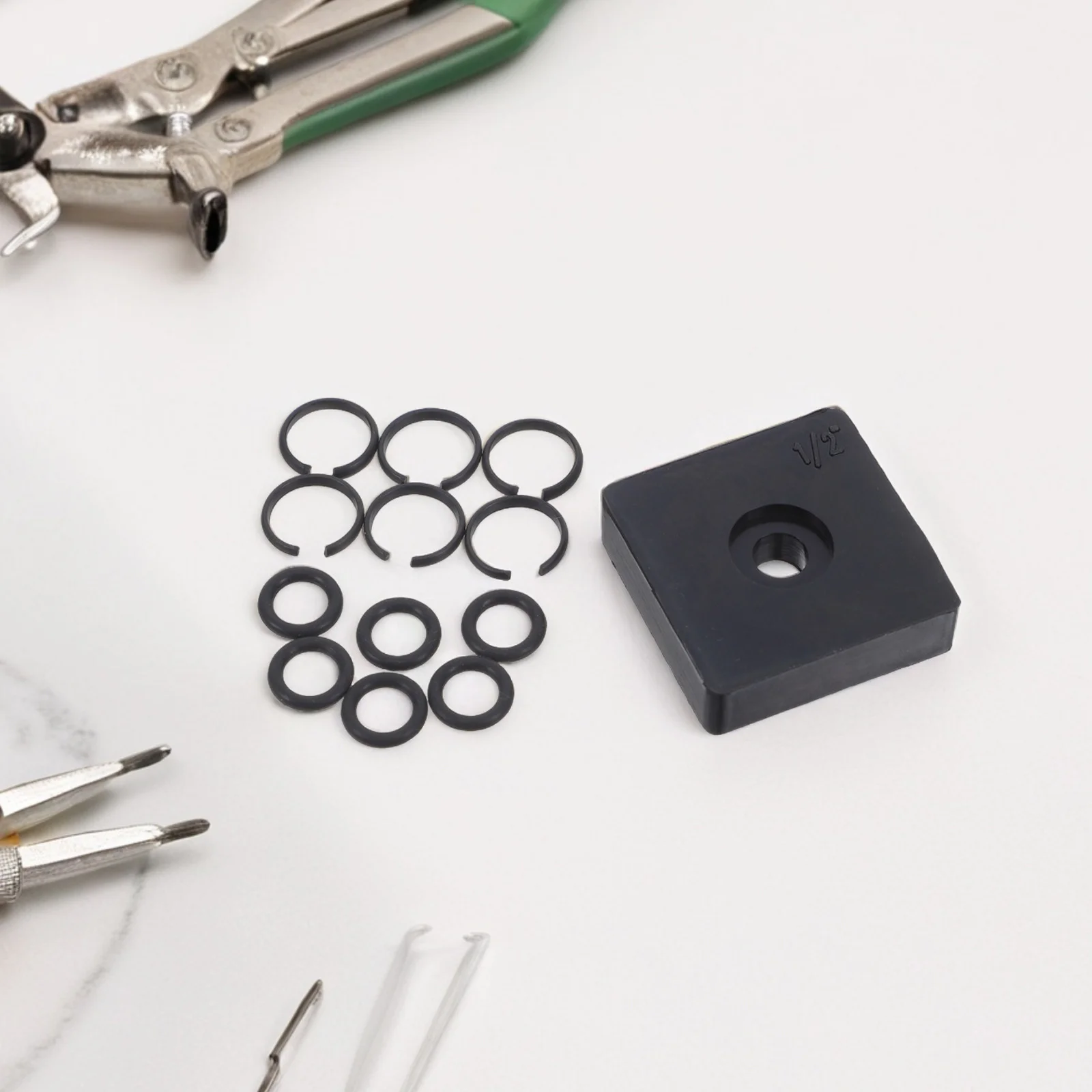 1 Juego de Kit de Clip de anillo de retención de 3/8 "con herramienta de instalación de junta tórica para reparación de llave de impacto, juego de anillos de fricción, retenedor de yunque manual