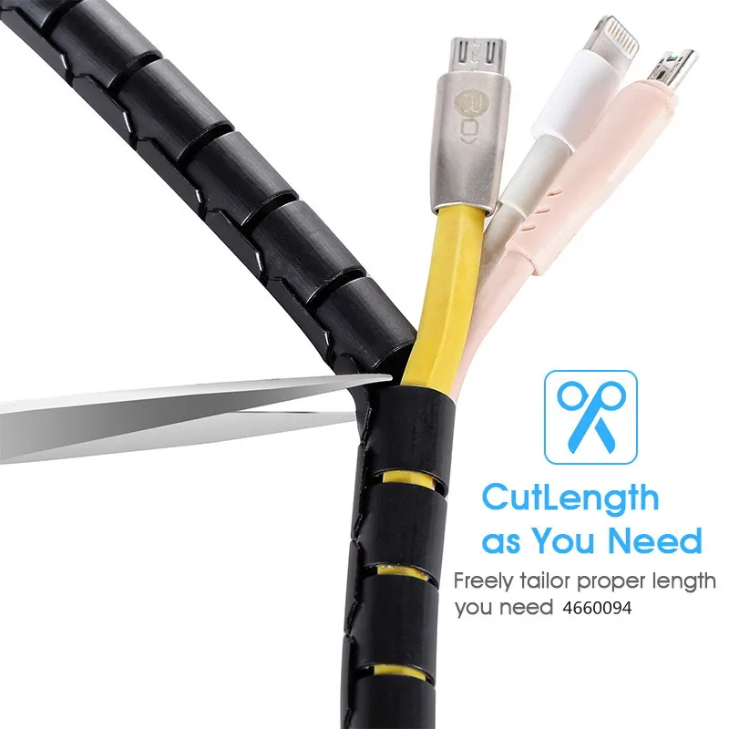 Flexible Spiral Cable Organizer USB Cable Winder Desktop Tidy Management Clips Cable Holder for Mouse Headphone Wire Tools New