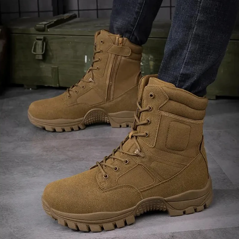 

Large Size Tactical Boots Men's Outdoor Hiking Boots High Top Non-slip Wear-resistant Scratch-resistant Hiking Shoes 39-47