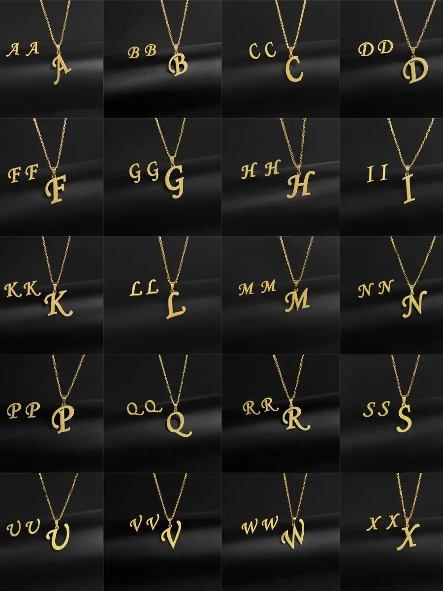 A-Z 26 الفولاذ المقاوم للصدأ الأولي قلادة وحلق مجموعة مجوهرات رسالة قلادة سلسلة الأبجدية أمي هدية عيد الميلاد
