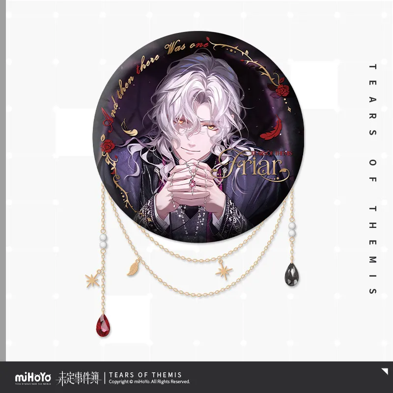 Official MiHoYo Tears of Themis series Luke Pearce Artem Wing Vilhelm Anime tinplate chain badge brooch Ornament Halloween Gift view 4