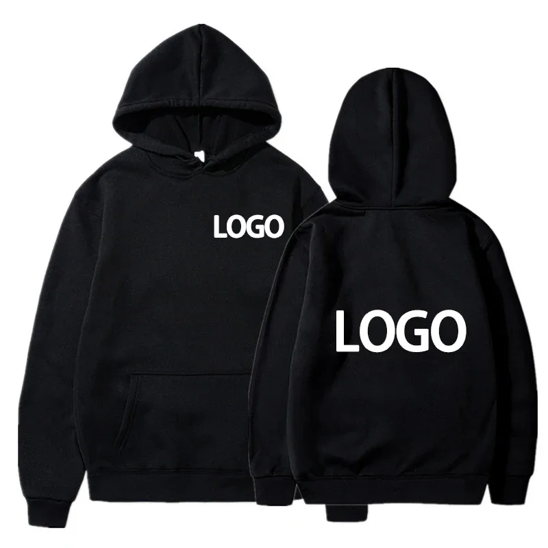 Custom Logo Fashion Mens Loose Hoodies Spring Autumn Male Long Sleeve Hooded Pullover Personality Streetwear Sweatshirts