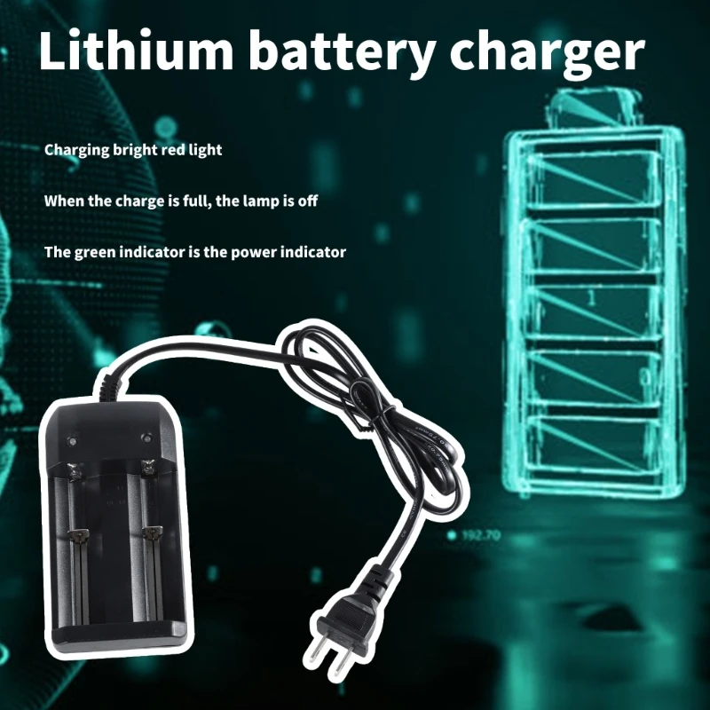 4.2V Double Slot Battery Dock Station for 18650 14500 Cylindrical Lithium Cells with Auto Shut Down Features