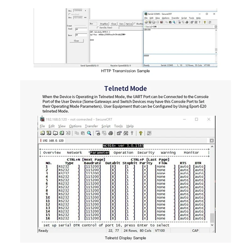 Eport-E20 เซิร์ฟเวอร์เครือข่ายพอร์ต 3.3V Serial To Ethernet ฝังโมดูลอุปกรณ์ IOT สนับสนุน DHCP TCP IP Telnet Modbus TCP