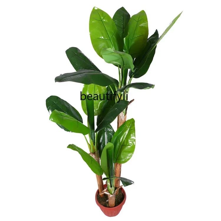 Simulation Banana Tree Shopping Mall Large Pot Floor-Standing Decorations Plants Green Plants Fake Trees